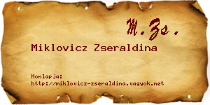 Miklovicz Zseraldina névjegykártya